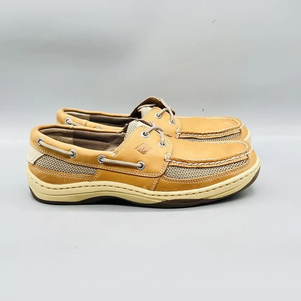 Sperry Shoes Mens 7.5 Brown Leather Top Sider Boat Deck Moc Toe Casual Comfort